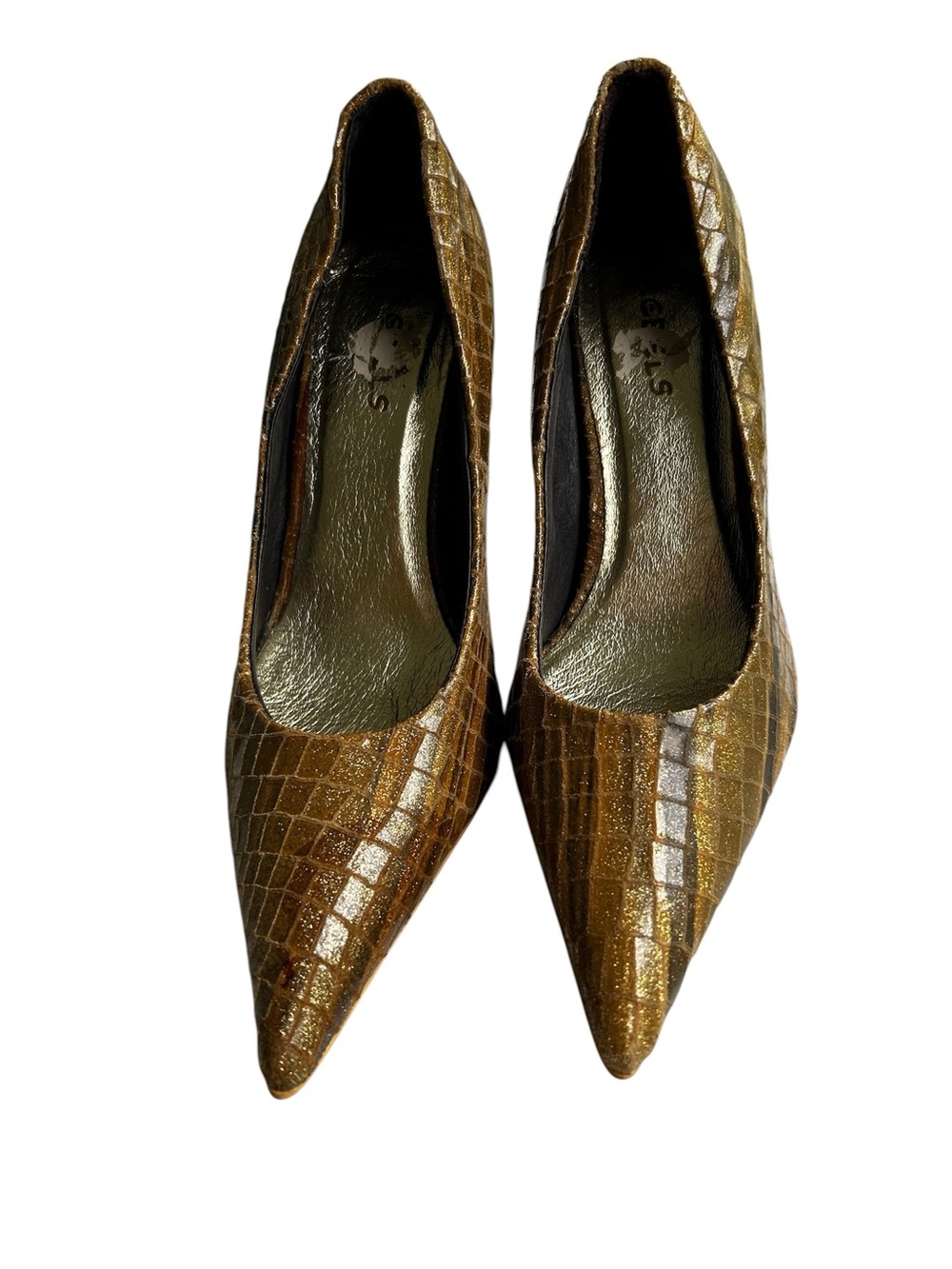 1990s Rebel Vintage Snake Textured Pumps 8 Size Stilettos